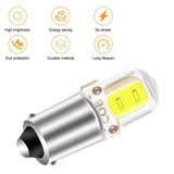2PCS BA9S LED T4W H6W LED-CANBUS COB 2LED Bulb Car Interior License Plate Light Marker Reading Auto Lamp White 6000K 12V