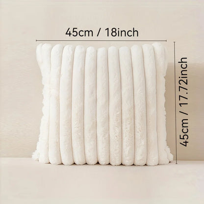 1pc  Plush Decorative Throw Pillow Cover Fuzzy Striped Soft Throw Pillow Covers Cushion Covers for Sofa living room Bedroom