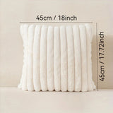 1pc  Plush Decorative Throw Pillow Cover Fuzzy Striped Soft Throw Pillow Covers Cushion Covers for Sofa living room Bedroom
