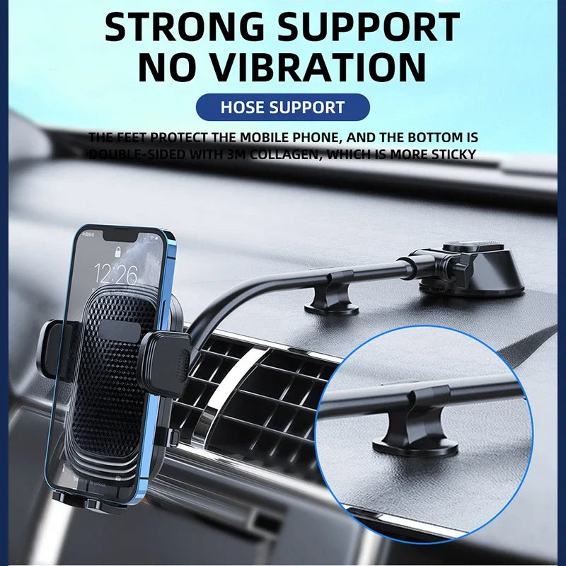 360° Rotating Car Phone Holder Universal Windshield Dashboard Phone Mount Flexible Long Arm Bracket Support GPS Suction Base