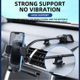 360° Rotating Car Phone Holder Universal Windshield Dashboard Phone Mount Flexible Long Arm Bracket Support GPS Suction Base