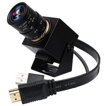 ELP 4K HDMI Camera H.264 Video Conference USB Camera with 2.8-12mm Manual Zoom Lens IMX415 Industrial CCTV Camera for Windows