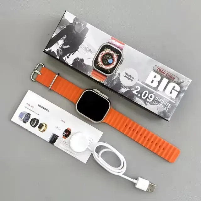 Wholesale T900 Ultra Smart Watch Men 49mm Series 9 AMOLED Screen NFC Compass Waterproof For Apple Watch IWO Ultra 9 Smartwatch