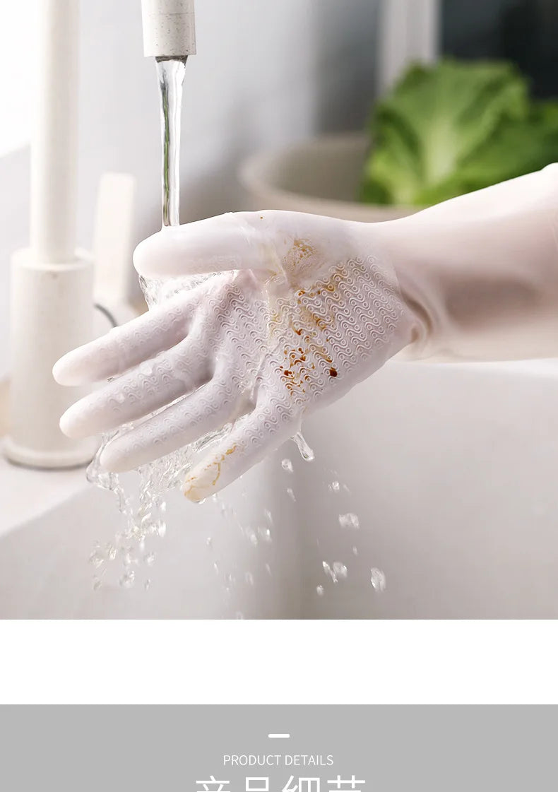 Guantes para lavar platos, resistentes al agua, de goma, finos, de látex, para mujer, #2723