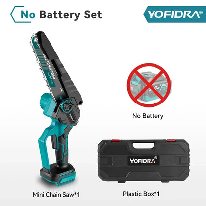 YOFIDRA Brushless 8 inch Electric Pruning Saw Cordless Chainsaw Rechargeable Woodworking Saw Power Tool For Makita 18V Battery