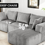 118" Compressed Sofa for Living Room L Shaped Boneless Couch, Modular Sectional Sofa, Sofa Bed Memory Foam Couches with Chaise