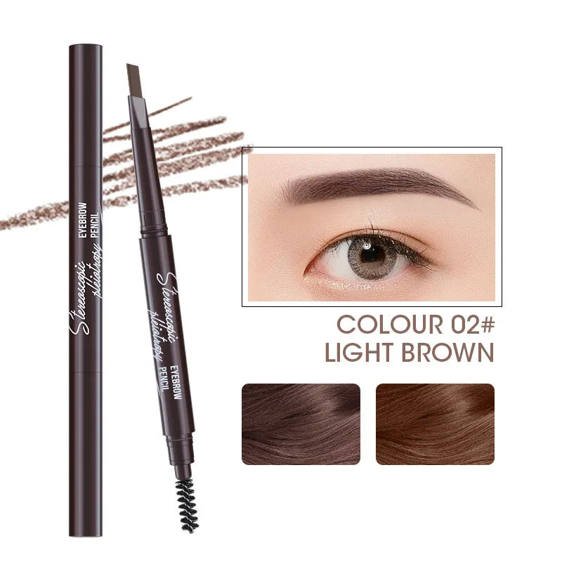 Waterproof Double-Headed Eyebrow Cosmetics Pencil 5 Colors Natural Long-Lasting Makeup Tattoo Paint for Eyebrows