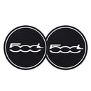 2 alfombrillas de goma antideslizantes para taza de agua de coche, impermeables, para Fiat 500, 500C, 500X, 500L, Abarth 695, accesorios para coche.