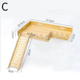 Practical Hamster Toy Thickened Entertainment Smooth Hamster Double Layer Wooden Climbing Platform with Ladder