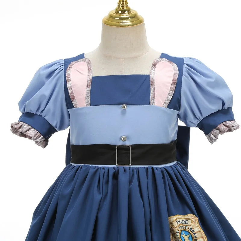 Disney Zootopia Judy Bunny Costume for Girls Dress Cosplay Carnival Party Clothes Disguise Cartoon Zoo Fantasia Outfits