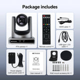 Retekess TC202 PTZ Conference Camera Double Zoom Lens USB3.0 HDMI 1080P/60FPS for Video Business Meeting Live Streaming Church