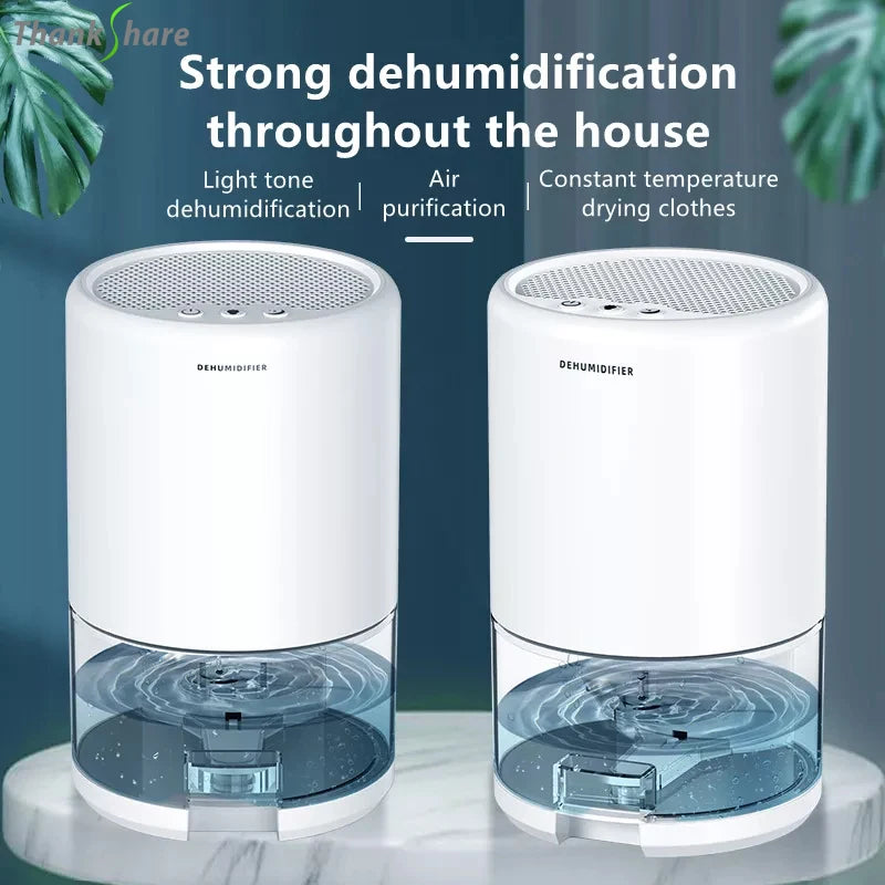 Electric Dehumidifier Moisture Absorbers Air Dryer With 1000ml Water Tank Quiet Air Home Dehumidifier For Bedroom Wardrobe