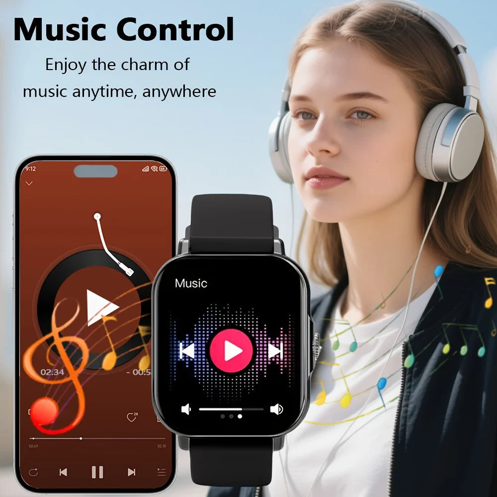 LAXASFIT 2026 New Smartwatch Bluetooth Calling Music Playback Heart Rate & Blood Pressure Monitoring Unisex Holiday Gift