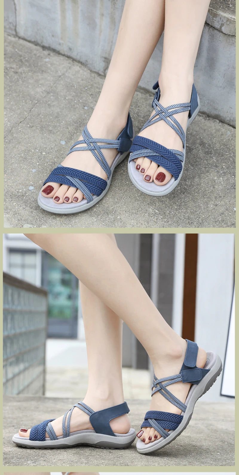 New 2025 Sports Sandals Rubber Velcro Large Size Women's Shoes Casual Comfortable Breathable Simple Summer Middle-Aged People