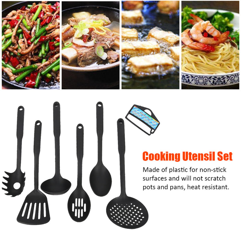 Kitchen 6pcs Cooking Utensil Set for Nonstick Cookware Kitchen Utensil Set with Plastic Handles