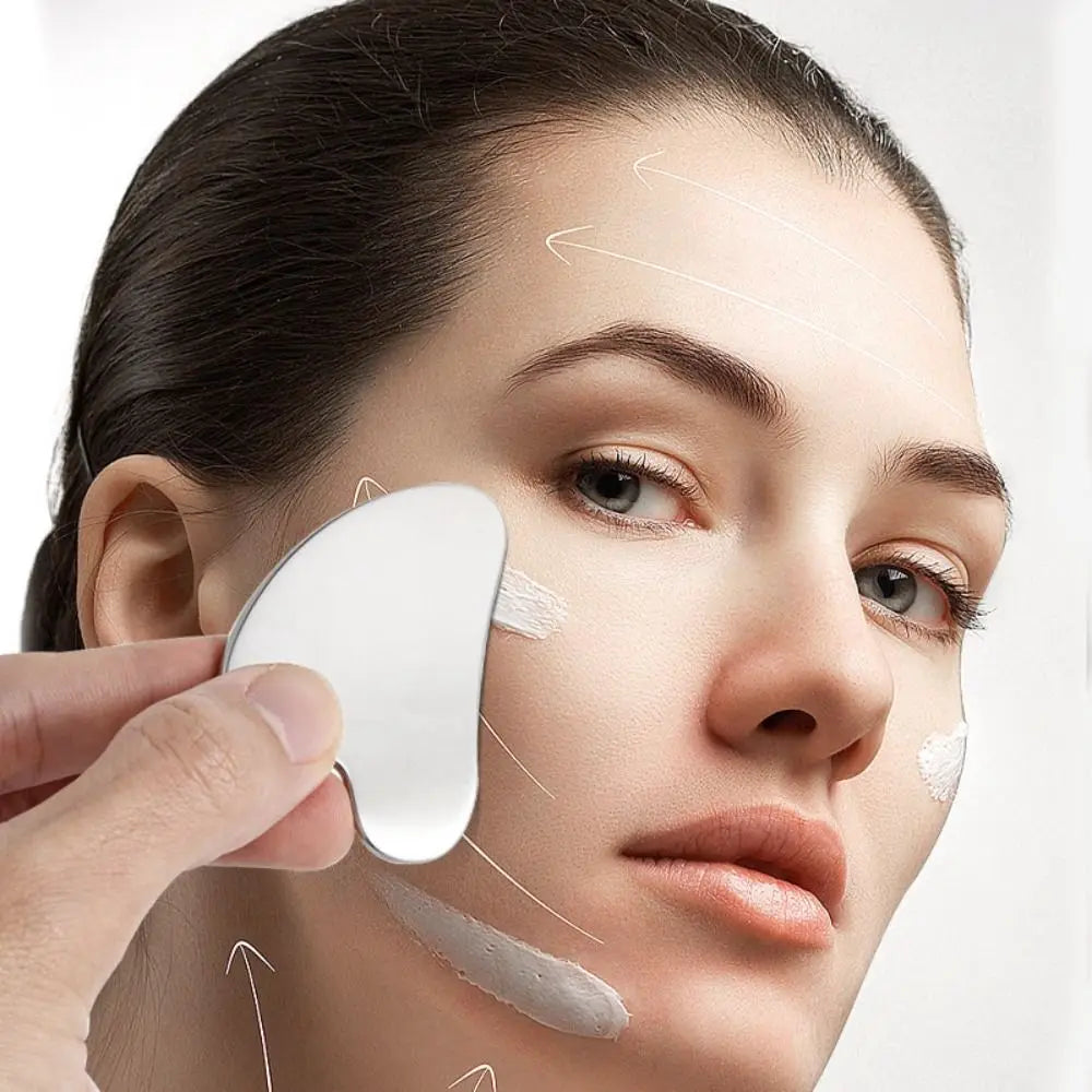 New Stainless Steel Gua Sha Scraper Heart Shape Universal Face Massager Guasha Massage Tool for Facial Beauty Eye Massage