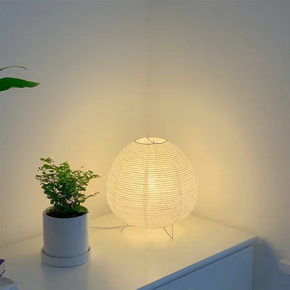 Japanese Lantern Led Table Lamp Living Room Bedroom Bedside Rice Paper Lights Study Homestay Art Creative Decor Table Lights