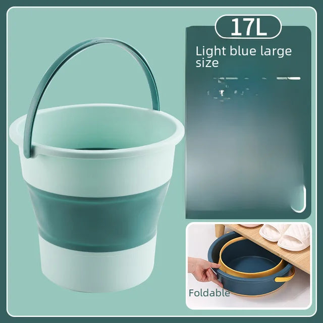 Portable Folding Wash Bucket Household Car Use Plastic Thickened Folding Bucket for Outdoor Fishing 