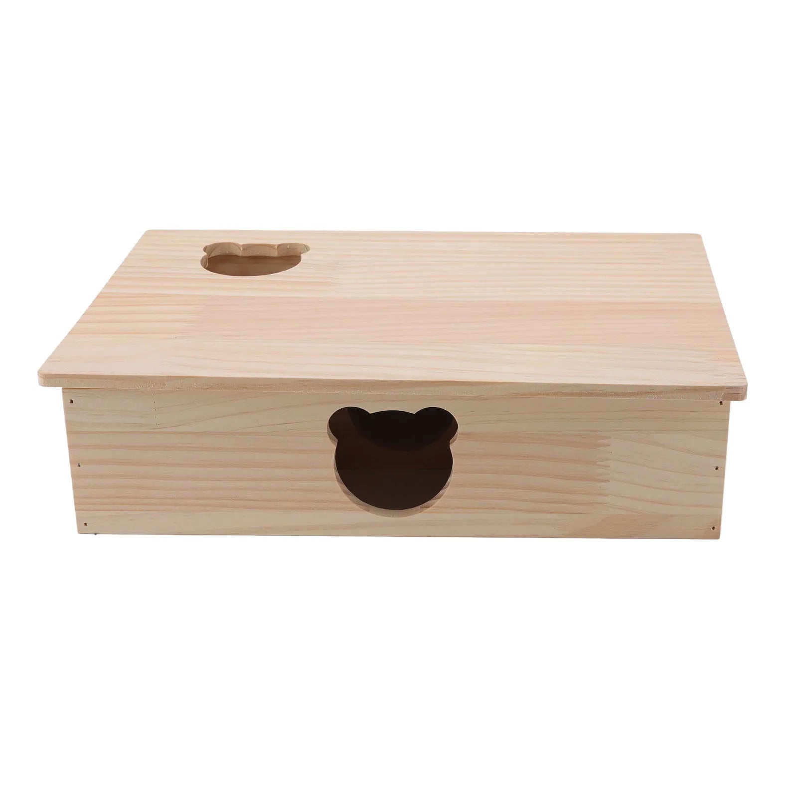 Hamster House Log Movable Roof Stable 6 Bedrooms Pet Hideout House for Hamsters Chinchillas Golden Bears Sleeping and Moving