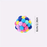 1/3PCS Cat Toys, Cat Plush Ball Toy, Pet Elastic Bell Ball, Self-Play Colorful Woolen Ball for Cats