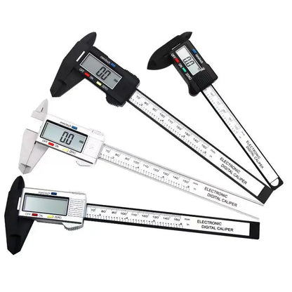 Calibrador digital electrónico de fibra de carbono, calibre Vernier, micrómetro, herramienta de medición, regla digital, 150 mm y 100 mm