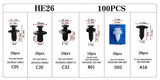 100pcs Auto Fastener Clip Kit Fender Rivet Clips Car Body Push Retainer Pin Rivet Bumper Door Trim Panel Retainer Car Clips