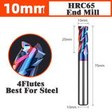4 Flutes HRC65 Carbide End Mill CNC Cutting Tools Alloy Carbide Milling End Mills Tungsten Steel Milling Cutter Square Router Bit