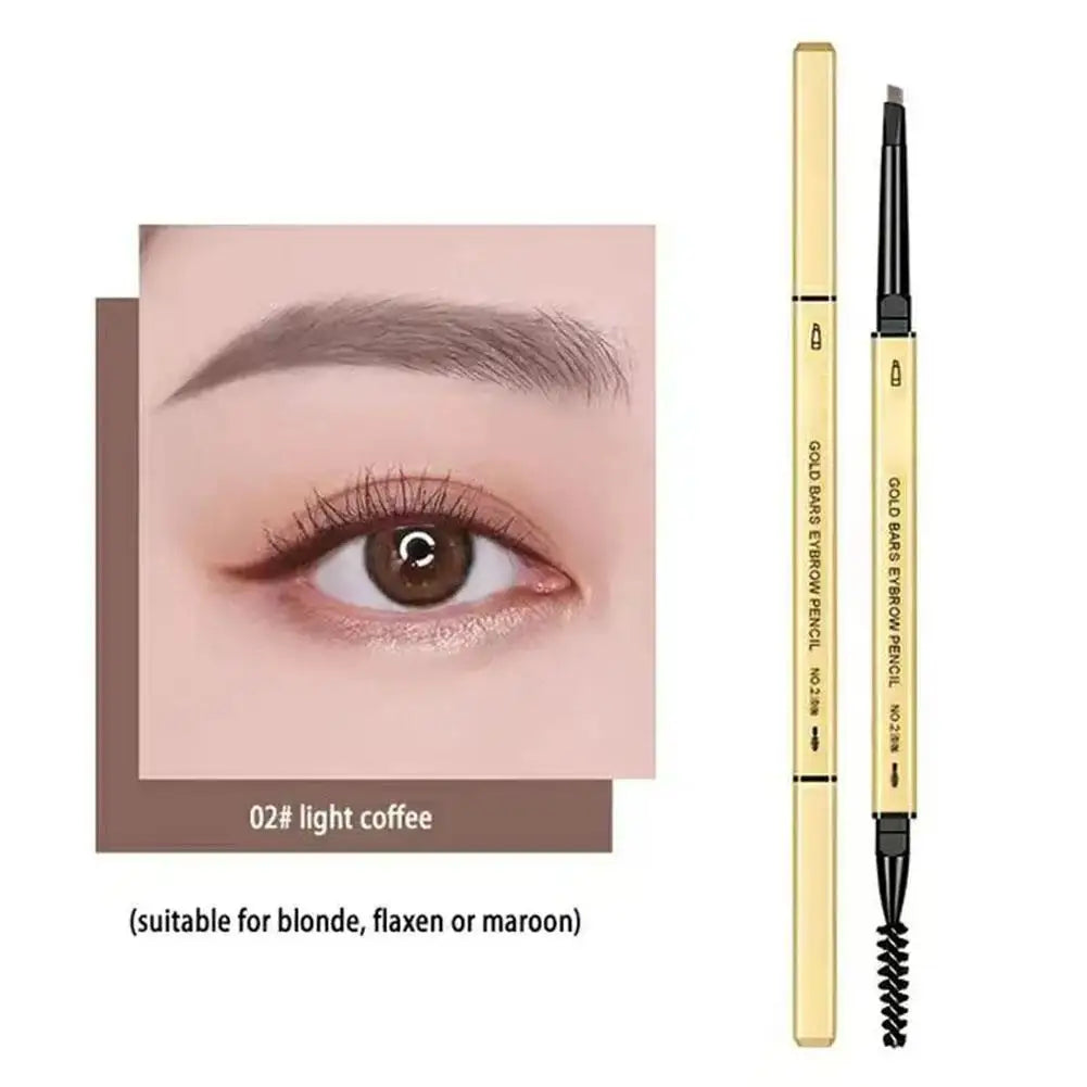 Natural Eyebrow Pencil 5 Colors Brown Double Head Long Lasting Waterproof Ultra Fine Eye Brow Pen Luxury Gold Cosmetic