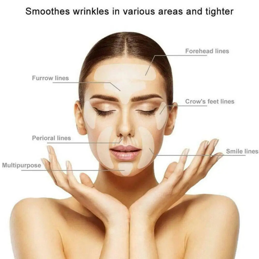1 set Reusable Face Wrinkle Remover Tapes Silicone Anti-wrinkle Face Forehead Cheek Chin Sticker Anti-aging Skin Care Mask