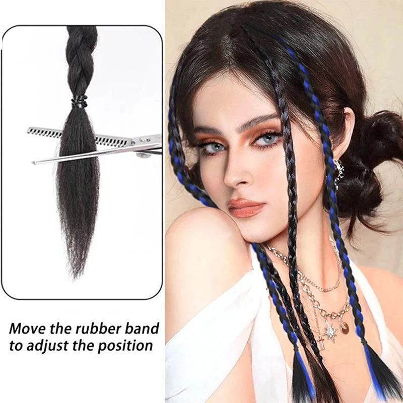 Synthetic 2pcs Braid Wig With Strong BB Clip Lightweight Box Braid Ponytail Hair Piece for Women
