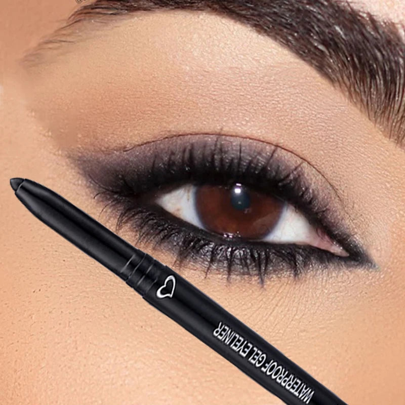 Caneta delineadora à prova d'água, suave, fosco, preto, marrom, gel, secagem rápida, lápis de longa duração, não floresce, maquiagem para os olhos
