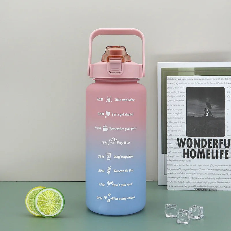 2025 Spring/Summer 2L Large Capacity Outdoor Plastic Bouncing Straw Sports Water Bottle Leak-proof Portable Refill Cups