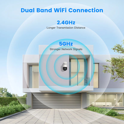 Ctronics Real 4K 8MP WiFi cámara de vigilancia al aire libre 360 ​​16X 5X Zoom óptico cámara de seguridad Color visión nocturna seguimiento automático