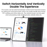 2025 15.6 Dual Screen 1920*1080P 60Hz Touch/Non-Touch Portable Monitor IPS Low Blue Light Eye Protection 360° Folding Drive-free