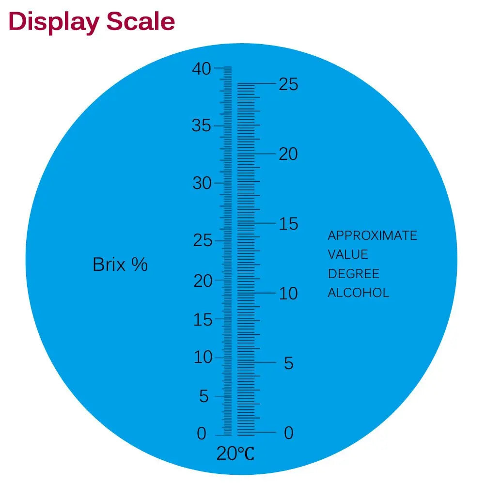 Wine Refractometer Brewing Measuring Sugar Content in Original Grape Juice & Predicting Wine Alcohol Brix 0-40% Alcohol 0-25% V