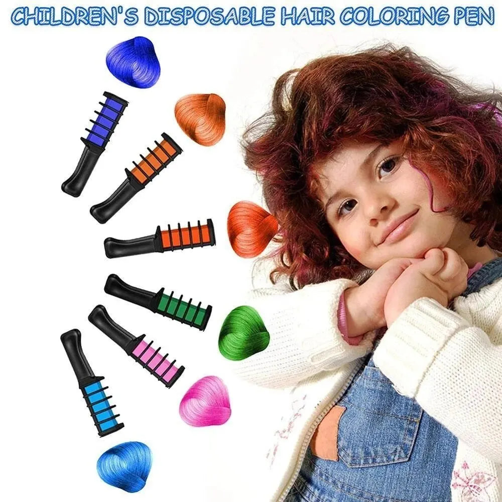Juego de 10 peines para teñir el cabello multicolor para niños, kits de maquillaje de moda, peines desechables para teñir el cabello, juguetes para niñas, pintura para el cabello
