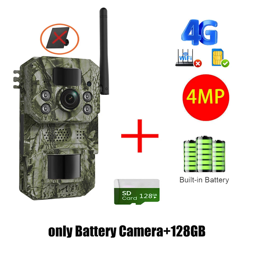 INQMEGA4G 2K 5MP PIR Motion Activated  Trigger Time Night Vision IP66 Hunting Trail Wildlife Battery Solar Camera Forest