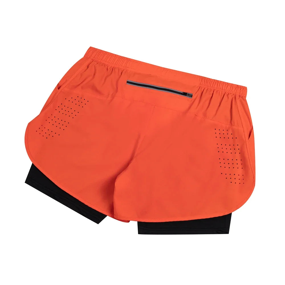 2025 New Men's Running Shorts Fitness Quick-drying Double Layer Shorts Men Workout Training sweatpants Bodybuilding Short Pants