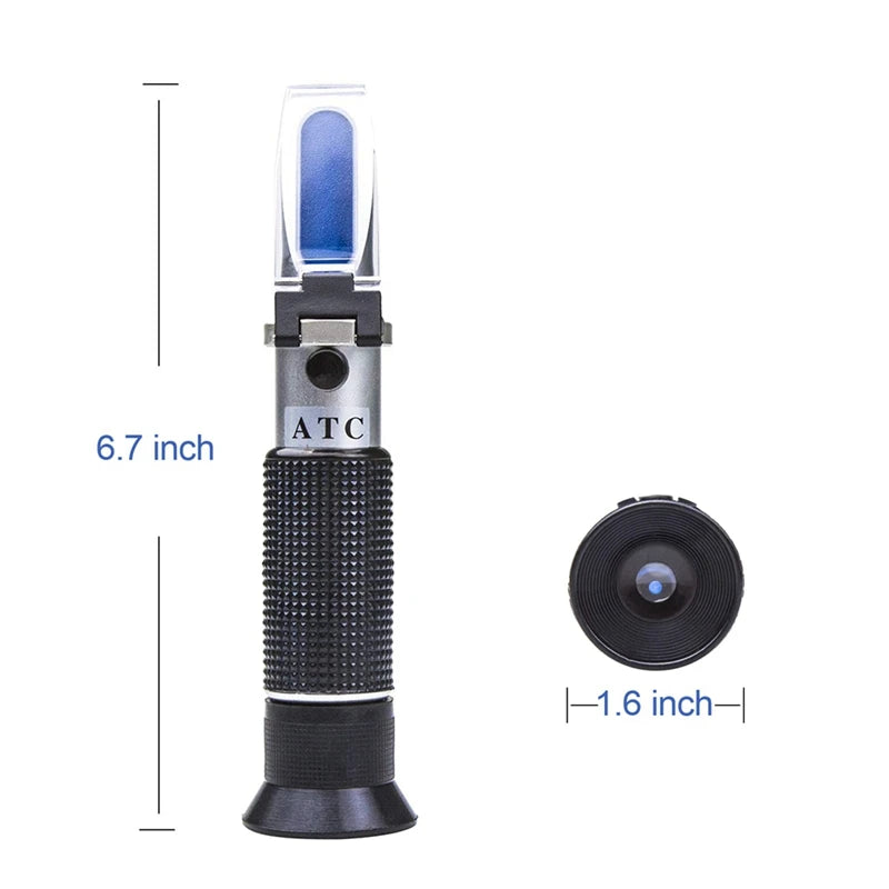 Refractómetro ATC, punto de congelación de anticongelante, comprobador de refrigerante, concentración de AdBlue, etilenglicol, refractómetro para baterías de coche