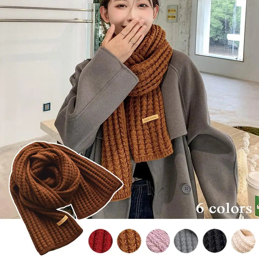 Bufanda de lana tejida, bufandas gruesas para exteriores, resistentes al viento, térmicas, chales largos, tejidas a crochet, pañuelo para el cuello, bufanda para pareja