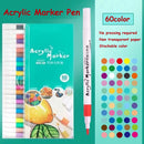 12-80Colors Acrylic Paint Pens Markers for Rock Painting Water Based Paint Markers Ceramic Easter Egg Glass Wood Manga DIY Gift
