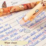 Capybara Erasable Pens 6pcs Refillable Ink Gel Pen Smudge-Free Cute Animal School Supplies for Students Office Stationery Gifts