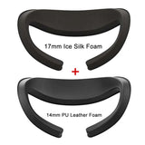 For Meta Quest 3 Face Mask Cover AMVR Upgraded 3-in-1 Facial Interface PU Leather Ice Silk Fabric / Replacement Foam Pad