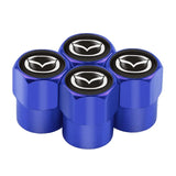 Car Wheel Tire Valve Caps, Stem Case with Logo, Auto Styling, Accessories for Mazda 2, 3, 6, 5, Axela Atenza CX 5, CX3 323, Emblems, 4pcs 