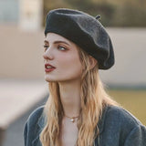 Fashion Warm Winter Wool Berets Hat Retro Solid Color French Artist Hat All Matched Elegant Plain Cap Lady