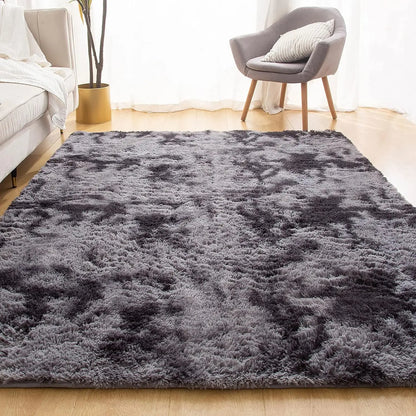 Soft Area Rugs for Living Room Non-Slip Thick Plush Carpets for Winter Anti-Slip Fluffy Artificial Velvet Rugs Soft Gray Carpets
