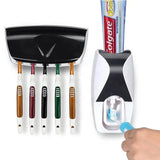 1 conjunto de suporte para escovas de dentes de fácil utilização com dispensador automático de pasta de dente e suporte de parede para escovas de dentes