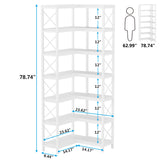 Tribesigns 7-Shelf Corner Bookshelf,Large Modern Corner Bookcase, 7-Tier Tall Corner Shelf Storage Display Rack with Metal Frame