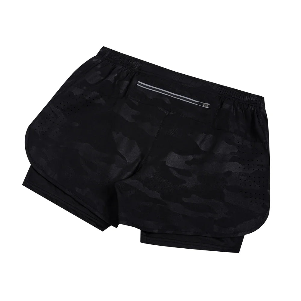 2025 New Men's Running Shorts Fitness Quick-drying Double Layer Shorts Men Workout Training sweatpants Bodybuilding Short Pants