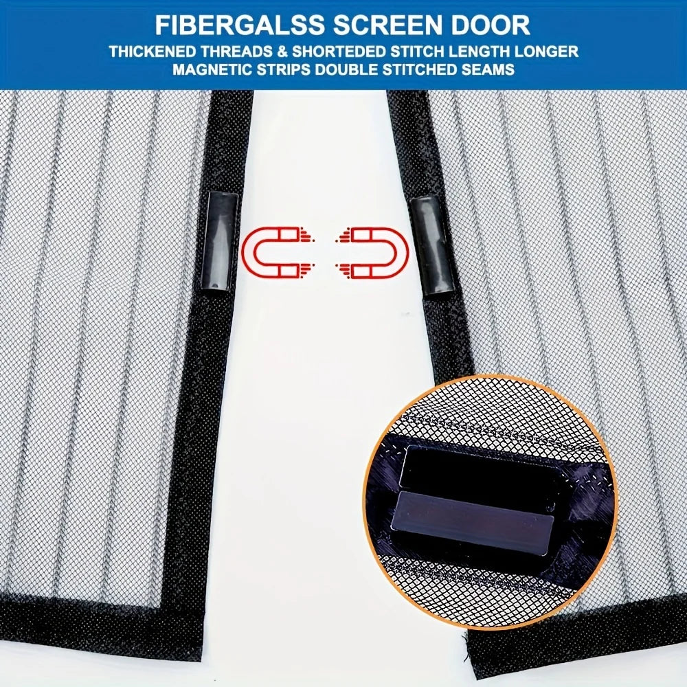 Magnetic soft gauze door curtain, no need to wear magnetic strips, summer mosquito proof door curtain, encrypted embroidery scre